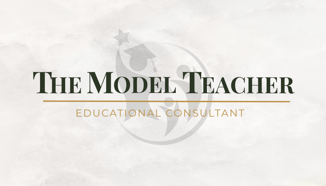 The Model Teacher primary logo on a textured light background